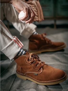 &SONS Virgil Desert Boot Men's Brown Suede Casual Lace-Up Boots Size 12